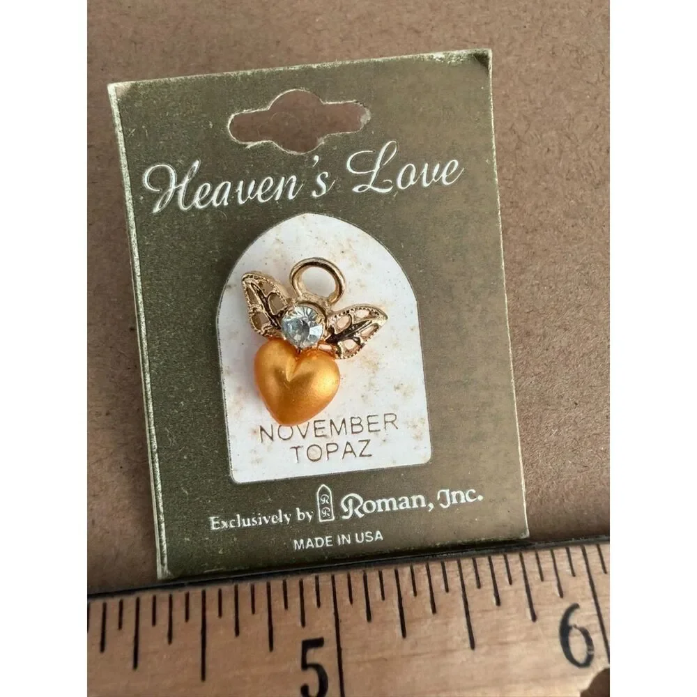 Heavens love november topaz angle heart pin by Roman inc